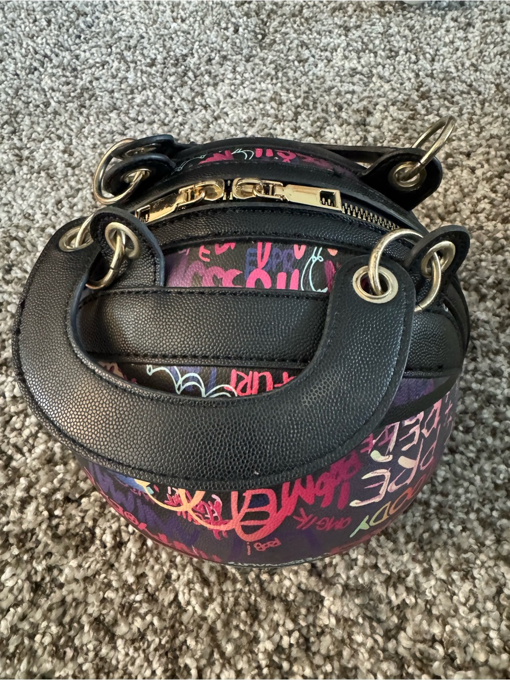 Peta-Approved Unique GRAFFITI BASKETBALL Shoulder Bag PURSE